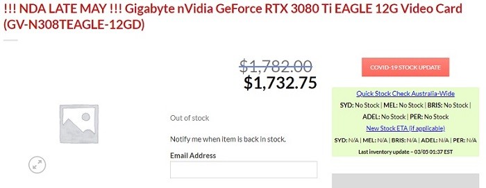 本月底RTX 3080 Ti或来临：传闻售价3500美元