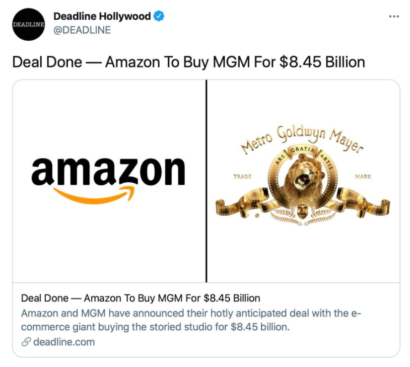 亚马逊CEO辞职,收购米高梅是最后功绩?