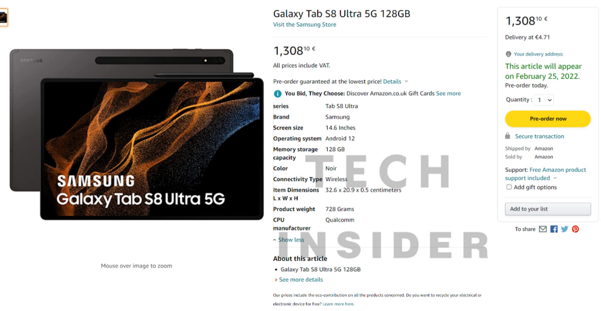 三星Galaxy S22系列锁定2月发布,同期亮相新平板价格曝光