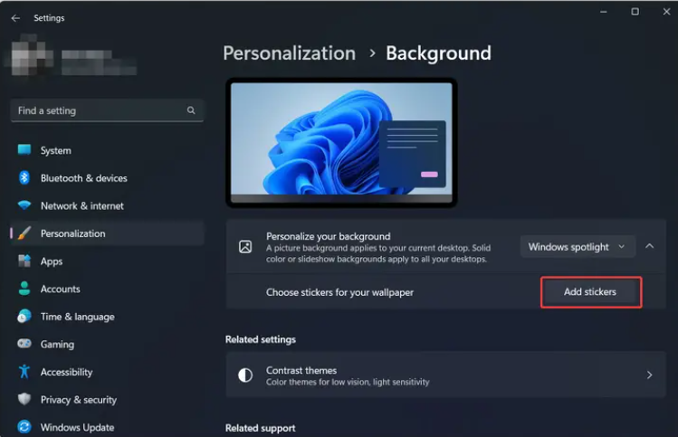 个性化你的电脑桌面:Windows 11 22H2可启用桌面贴纸