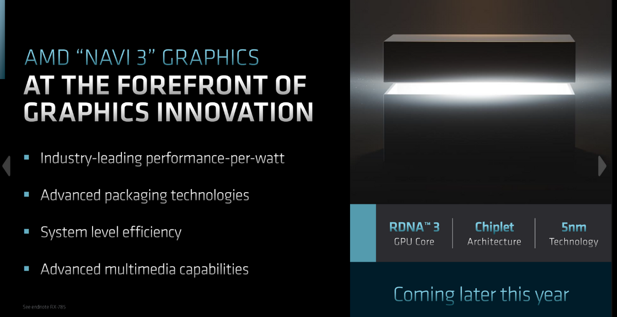 除了每瓦性能提升,AMD RDNA 3 GPU还有高频与增强光追